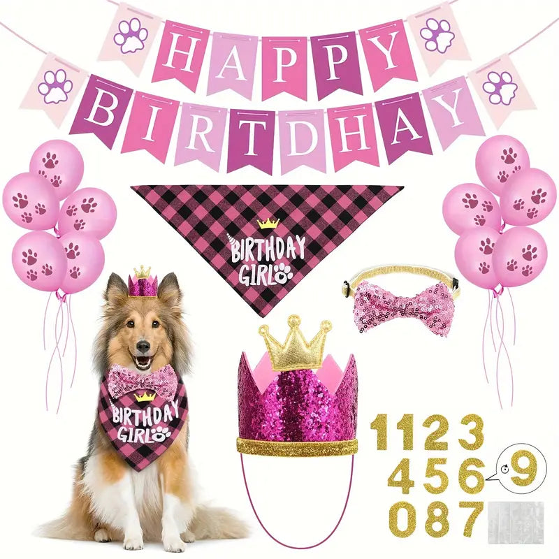 7-Piece Dog Birthday Party Supplies