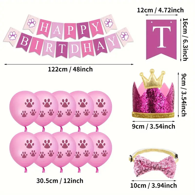7-Piece Dog Birthday Party Supplies