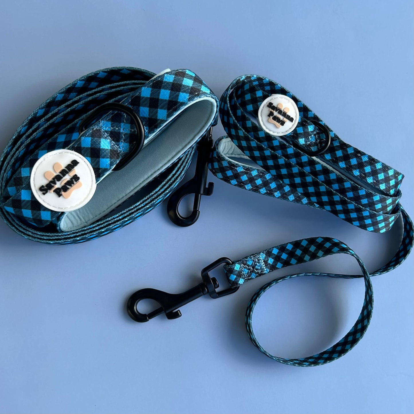 Blue & Black Gingham - Leash