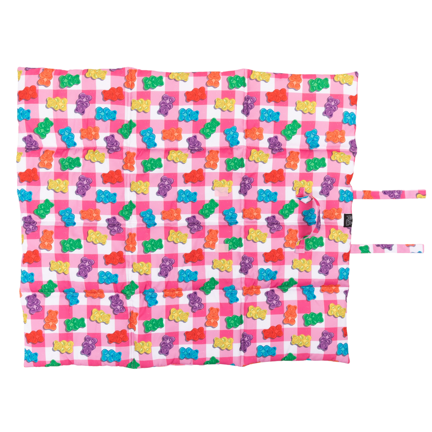 ON-THE-GO PET MAT: Beary Sweet/Rainbow Gingham