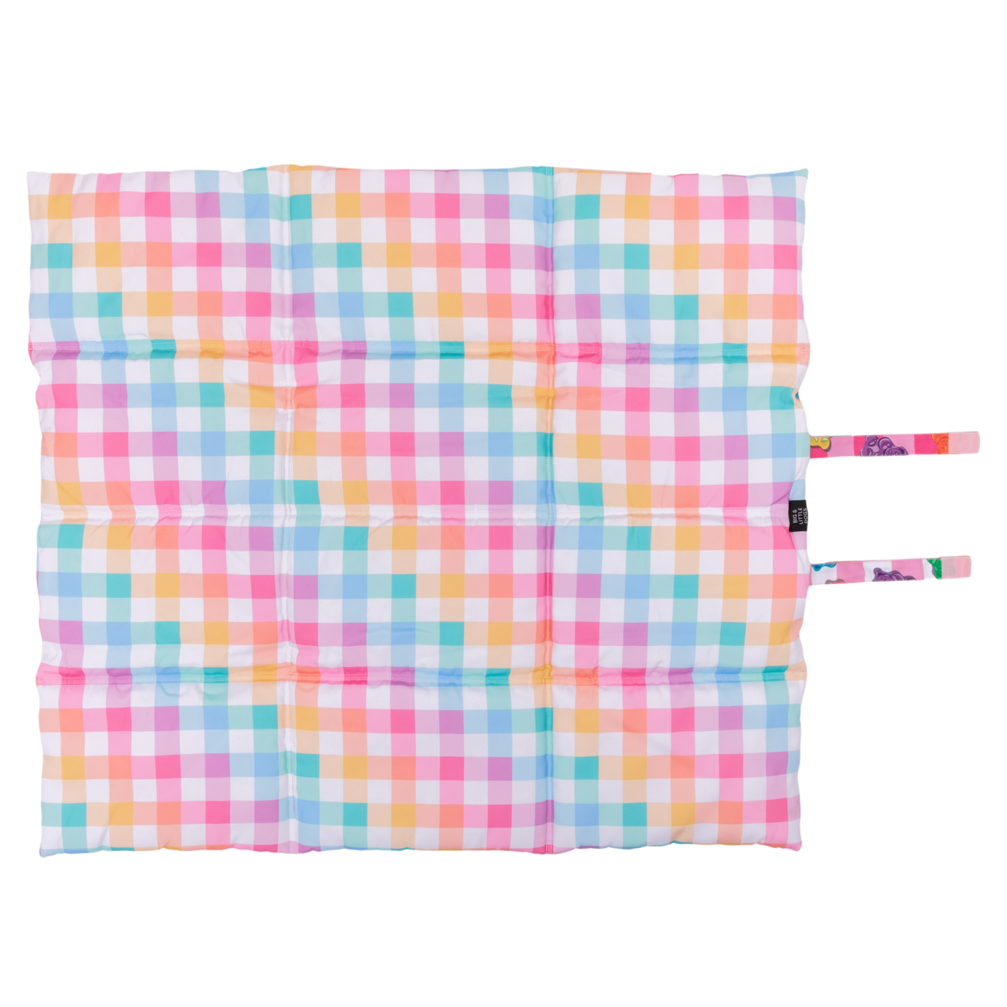 ON-THE-GO PET MAT: Beary Sweet/Rainbow Gingham