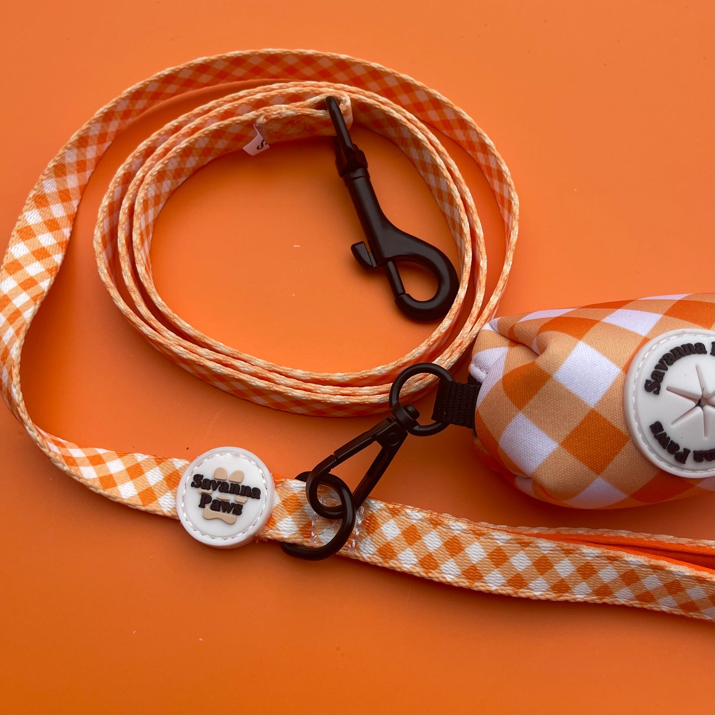 Orange Gingham - Leash